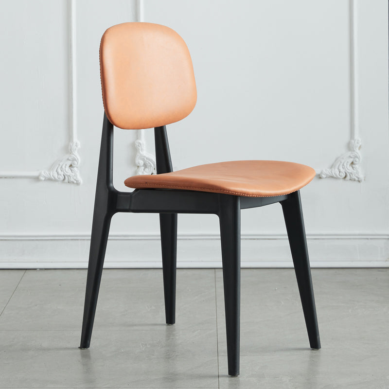 Chaises de salle à manger en plastique, chaise latérale de cuisine moderne de 16 pouces, chaise latérale arrière ouverte de large
