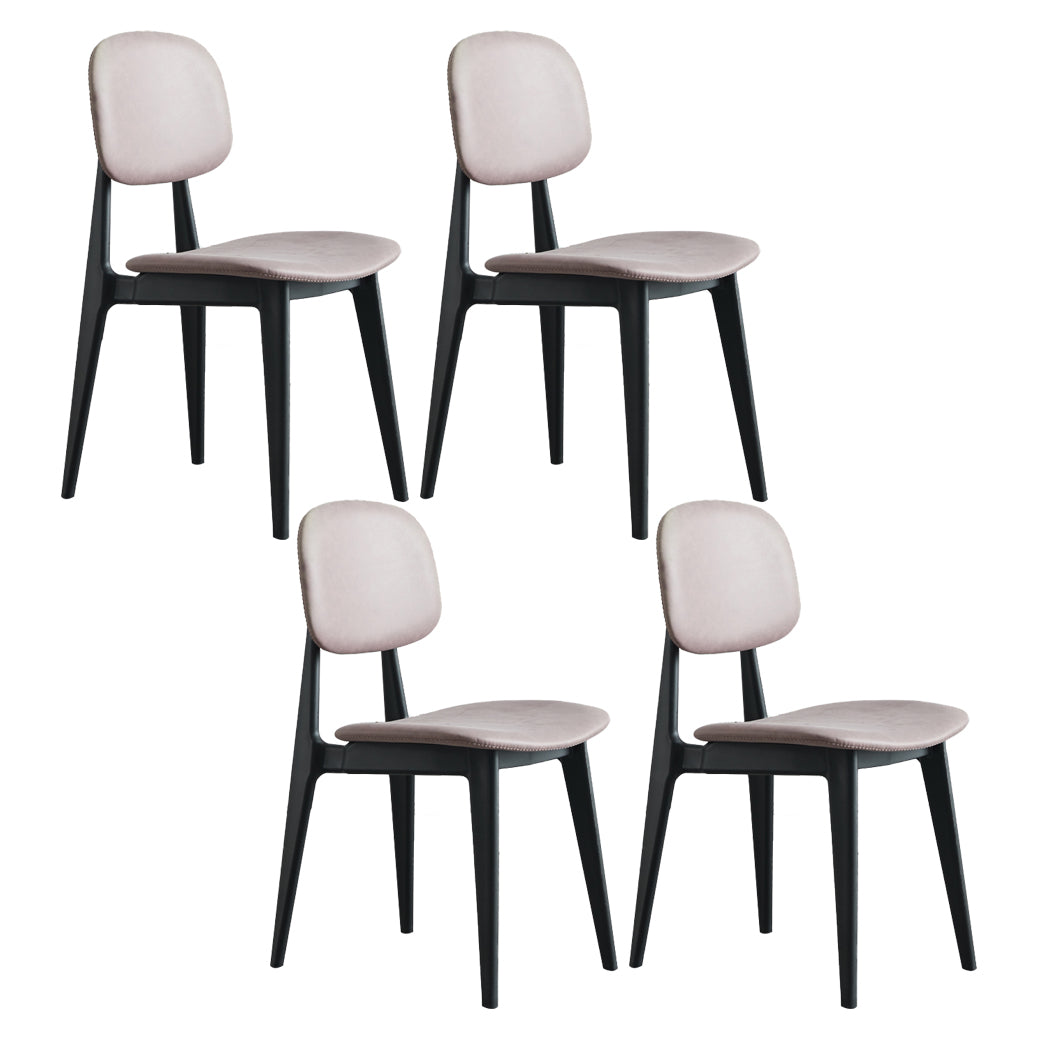 Chaises de salle à manger en plastique, chaise latérale de cuisine moderne de 16 pouces, chaise latérale arrière ouverte de large