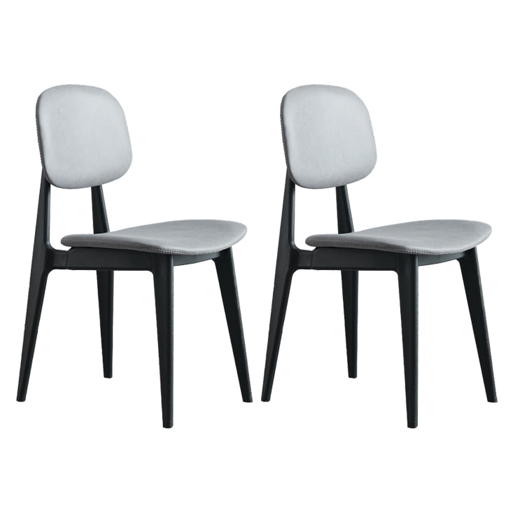 Chaises de salle à manger en plastique, chaise latérale de cuisine moderne de 16 pouces, chaise latérale arrière ouverte de large