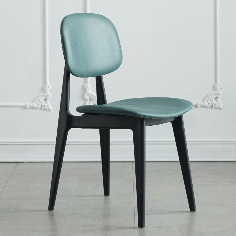 Chaises de salle à manger en plastique, chaise latérale de cuisine moderne de 16 pouces, chaise latérale arrière ouverte de large