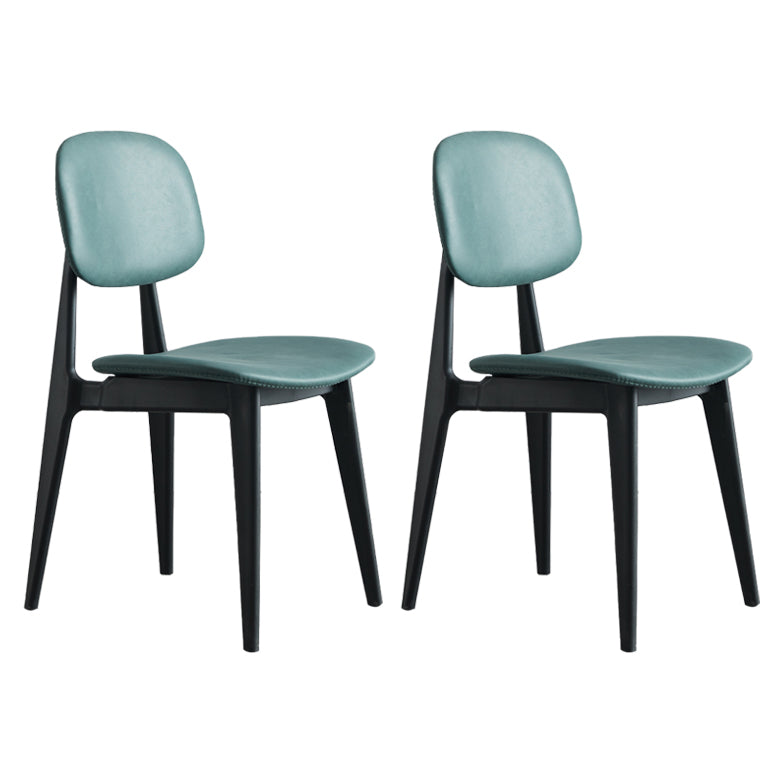 Chaises de salle à manger en plastique, chaise latérale de cuisine moderne de 16 pouces, chaise latérale arrière ouverte de large