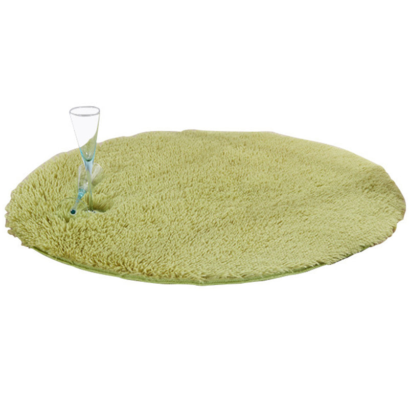 Simplicity Plain Shag Rug Contemporary Round Carpet Nylon Anti-Slip Backing Carpet for Living Room