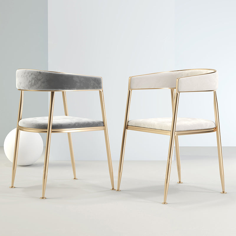 Chaise latérale de salle à manger à dossier ouvert en métal, fauteuil de salle à manger de Style Glam pour la maison