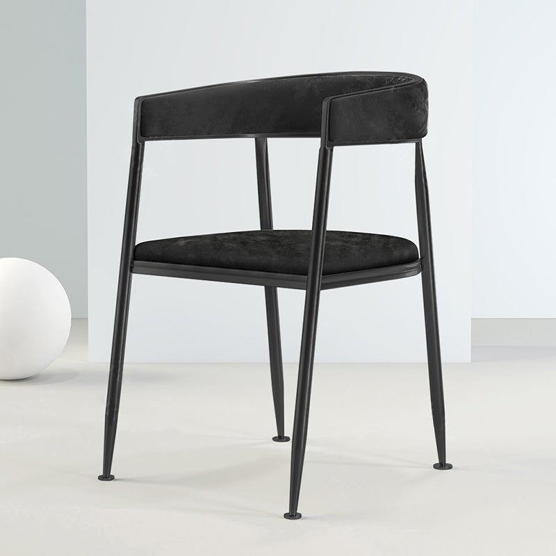 Chaise latérale de salle à manger à dossier ouvert en métal, fauteuil de salle à manger de Style Glam pour la maison