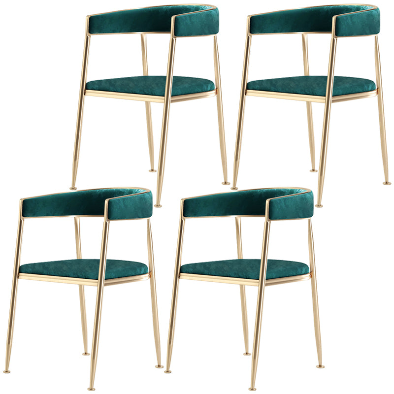 Chaise latérale de salle à manger à dossier ouvert en métal, fauteuil de salle à manger de Style Glam pour la maison
