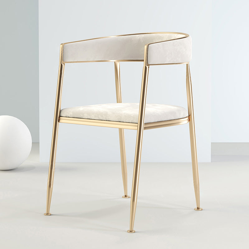 Chaise latérale de salle à manger à dossier ouvert en métal, fauteuil de salle à manger de Style Glam pour la maison