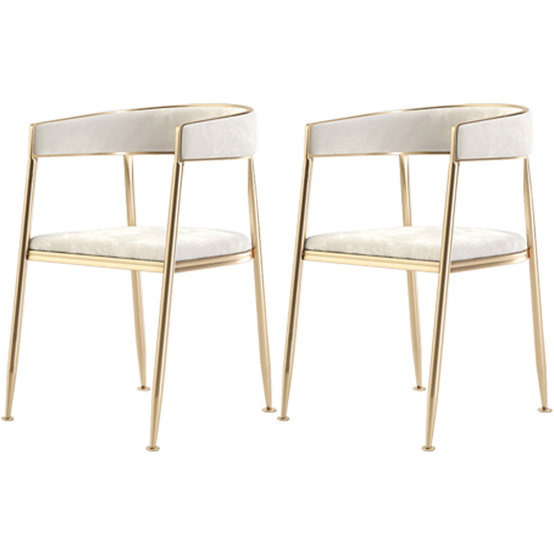 Chaise latérale de salle à manger à dossier ouvert en métal, fauteuil de salle à manger de Style Glam pour la maison
