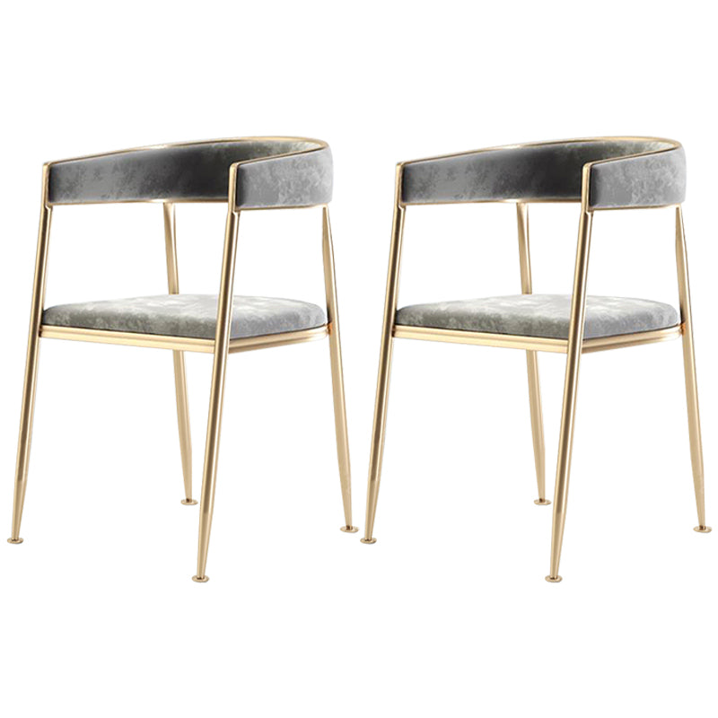 Chaise latérale de salle à manger à dossier ouvert en métal, fauteuil de salle à manger de Style Glam pour la maison