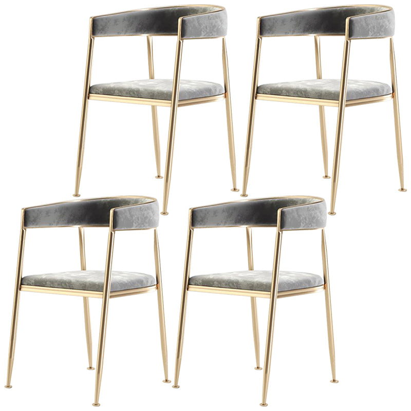Chaise latérale de salle à manger à dossier ouvert en métal, fauteuil de salle à manger de Style Glam pour la maison
