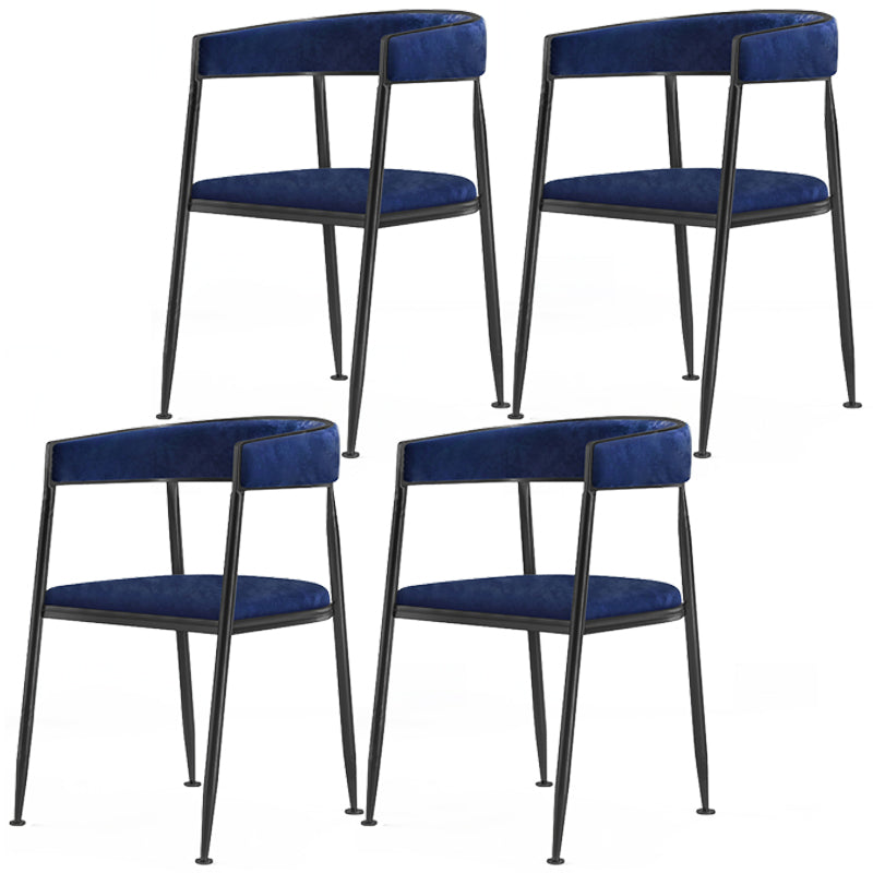 Chaise latérale de salle à manger à dossier ouvert en métal, fauteuil de salle à manger de Style Glam pour la maison