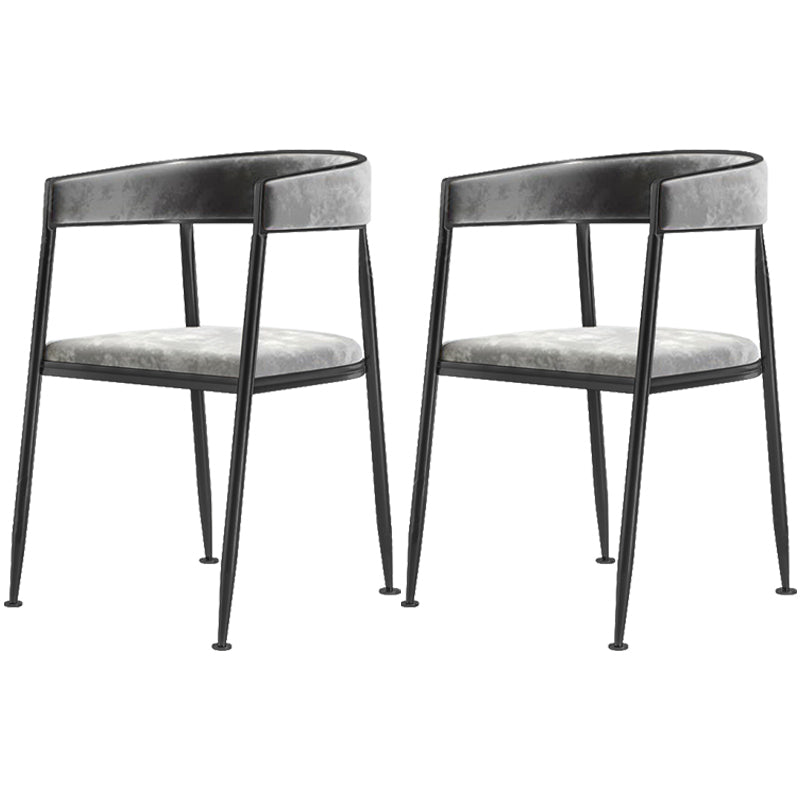 Chaise latérale de salle à manger à dossier ouvert en métal, fauteuil de salle à manger de Style Glam pour la maison