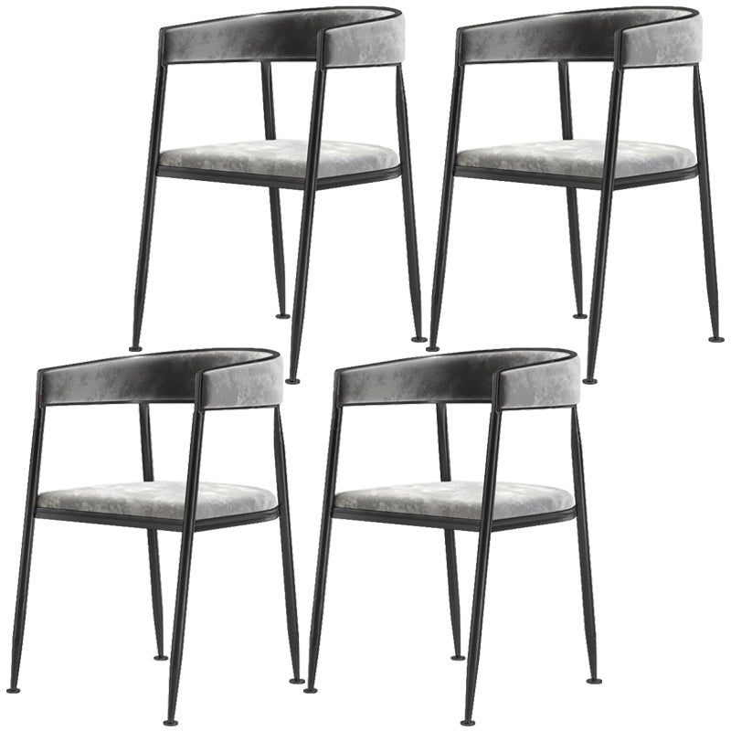 Chaise latérale de salle à manger à dossier ouvert en métal, fauteuil de salle à manger de Style Glam pour la maison