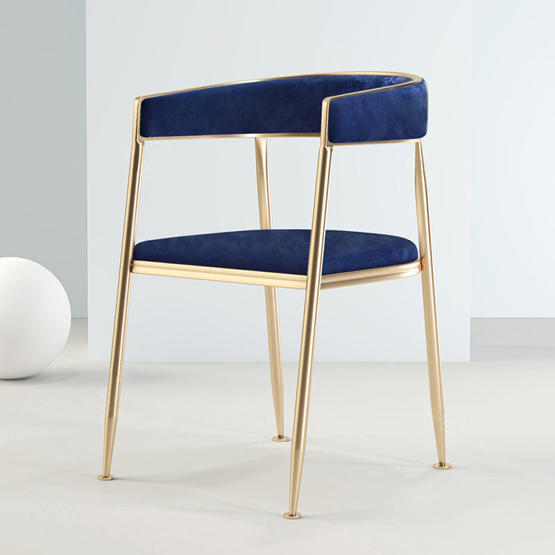 Chaise latérale de salle à manger à dossier ouvert en métal, fauteuil de salle à manger de Style Glam pour la maison