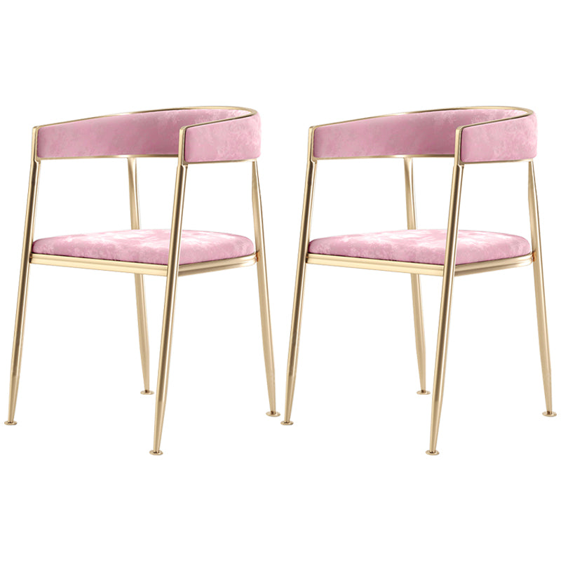 Chaise latérale de salle à manger à dossier ouvert en métal, fauteuil de salle à manger de Style Glam pour la maison