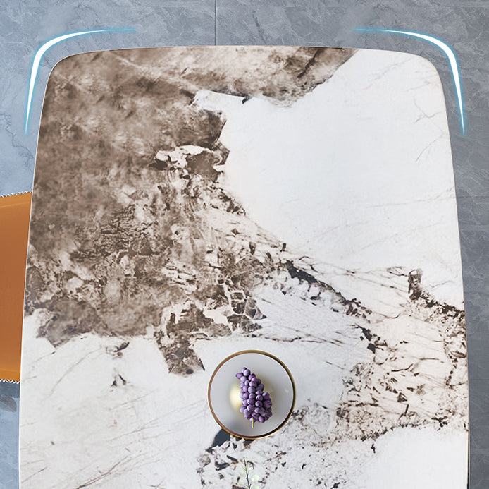 Standard Sintered Stone Top Dining Set with 1 Gold Metallic Legs for Dining Furniture