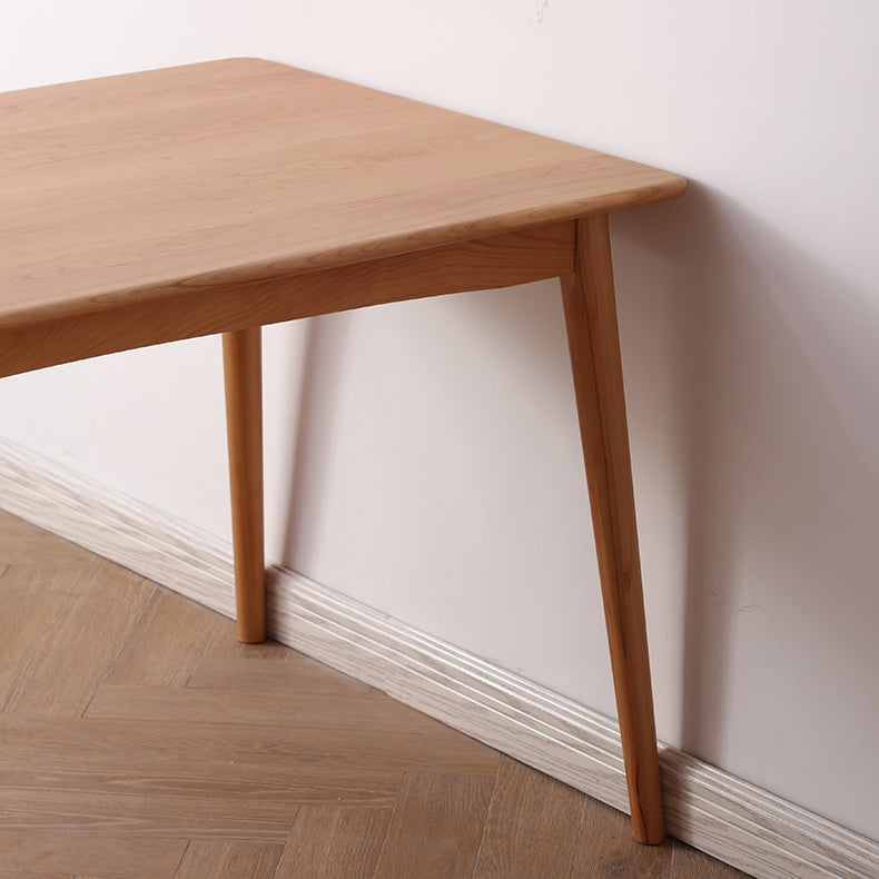 Contemporary Style Dining Table with Fixed Solid Wood Dining Table and Chairs for Home Use