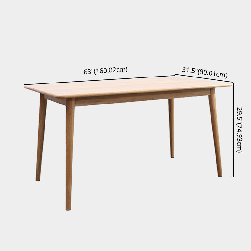 Contemporary Style Dining Table with Fixed Solid Wood Dining Table and Chairs for Home Use