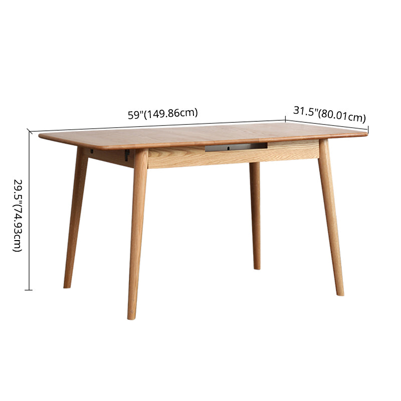 Minimalist Style Dining Table with Self-Storing¬†Leaf Solid Wood Dining Table and Chairs for Home Use