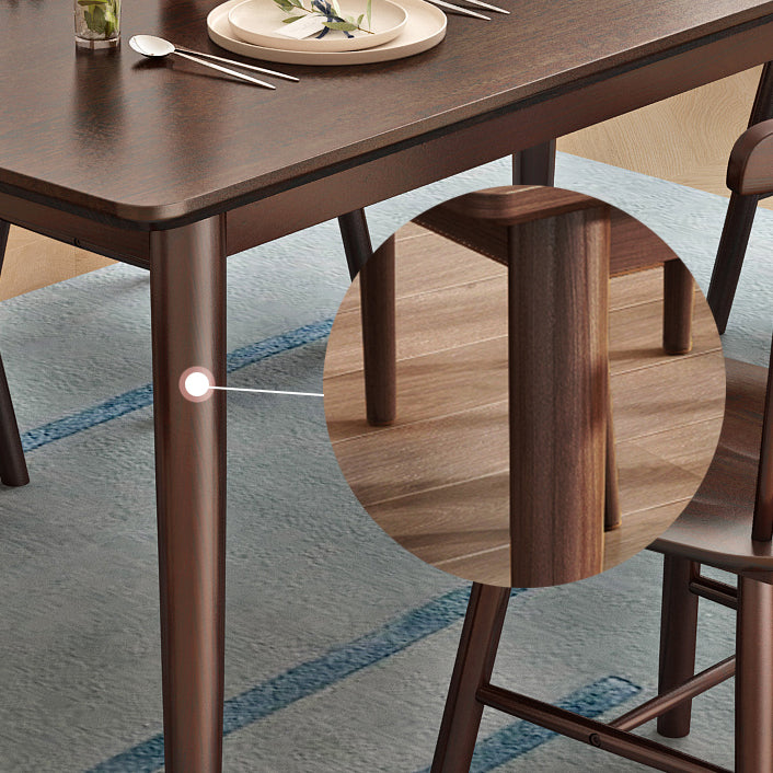 Minimalist Style Dining Table with Fixed Solid Wood Dining Table and Chairs for Home Use