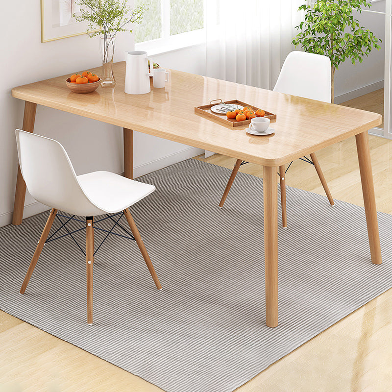 Standard Height Wooden Top Dining Set with 4 Light Brown Wood Legs for Dining Furniture