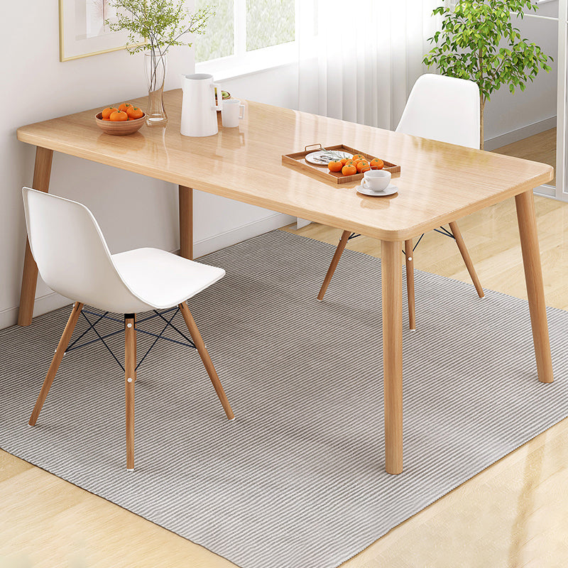 Altura estándar Top de madera Juego de comedor con 4 patas de madera marrón claro para muebles de comedor