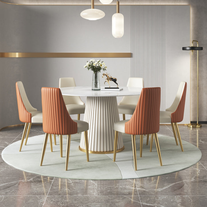 Nordic Sintered Stone Dining Room Set with Round Leg Dining Furniture for Home Use