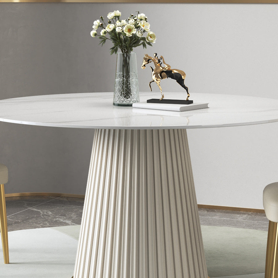 Nordic Sintered Stone Dining Room Set with Round Leg Dining Furniture for Home Use