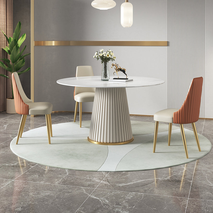 Nordic Sintered Stone Dining Room Set with Round Leg Dining Furniture for Home Use