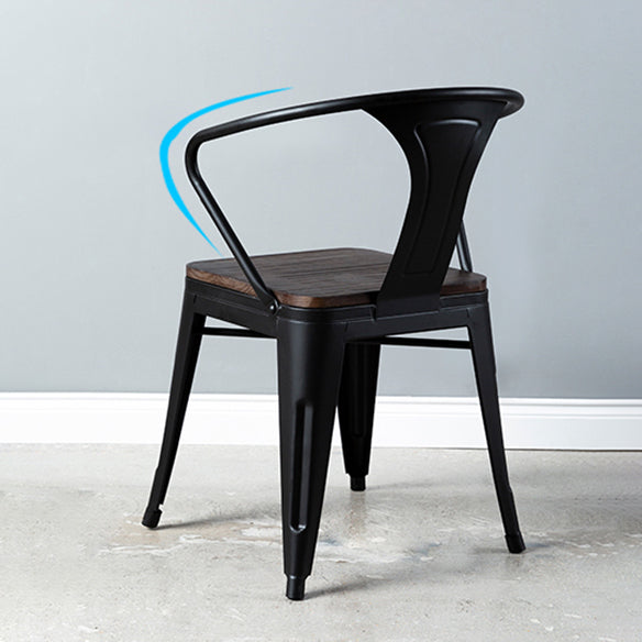 Industriestil Massives Holz -Esssatz mit braunem Rechtecktisch und 4 schwarze Beine Basis