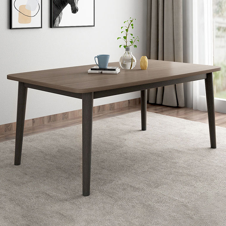 Set da pranzo in legno massiccio tradizionale con tavolo fisso e base a 4 gambe