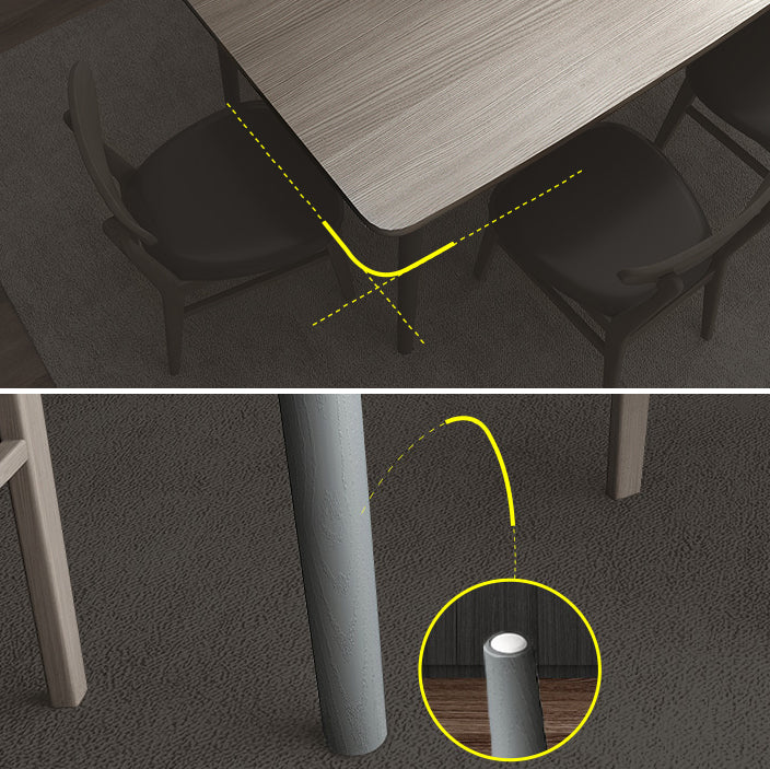 Traditional Style Solid Wood Dining Set with Fixed Table and 4 Legs Base