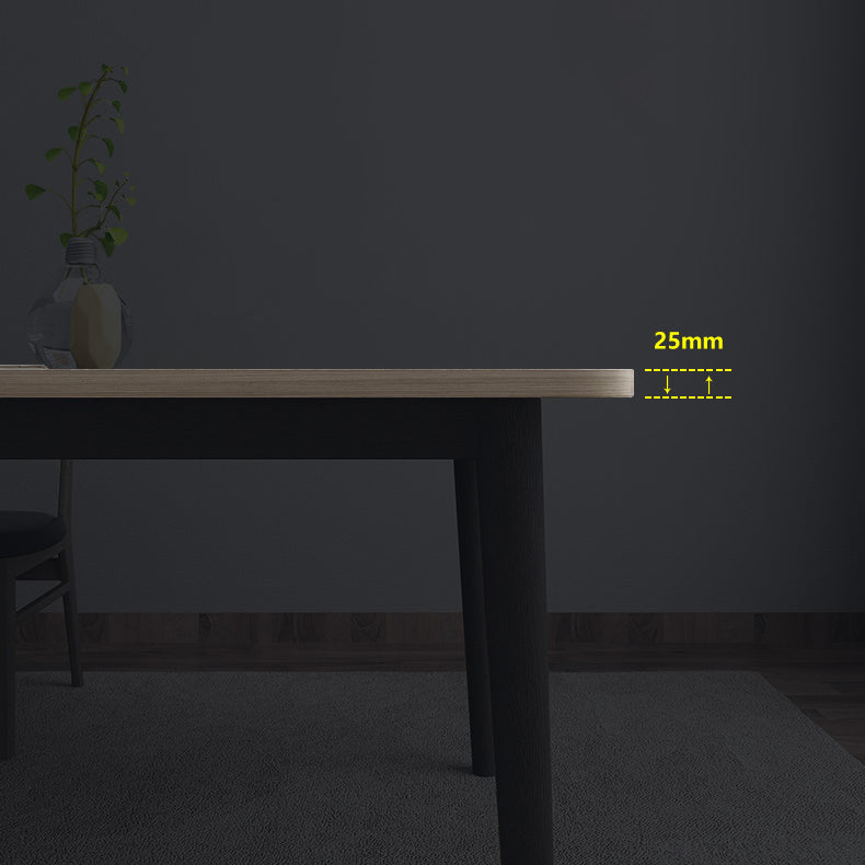 Set da pranzo in legno massiccio tradizionale con tavolo fisso e base a 4 gambe