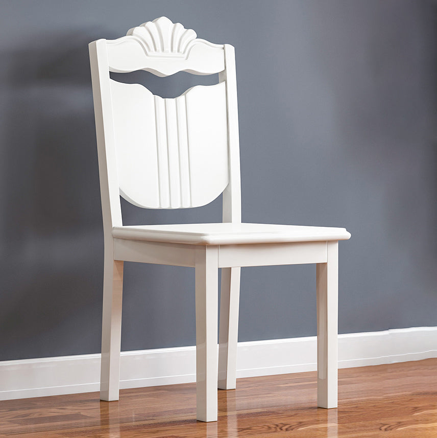 Victorian Style Marble Dining Set with White Fixed Table and 4 Legs Base