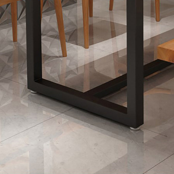 Industrial Dining Table Set with Rectangle Top and Trestle Base Kitchen Furniture