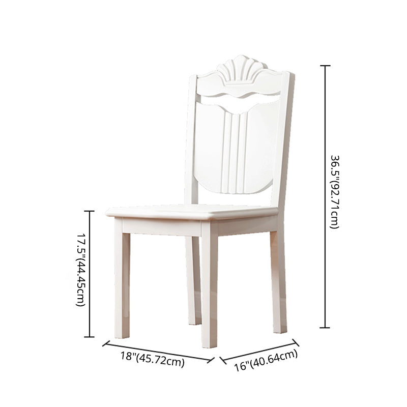 Victorian Style Marble Dining Set with White Fixed Table and 4 Legs Base for Home Use