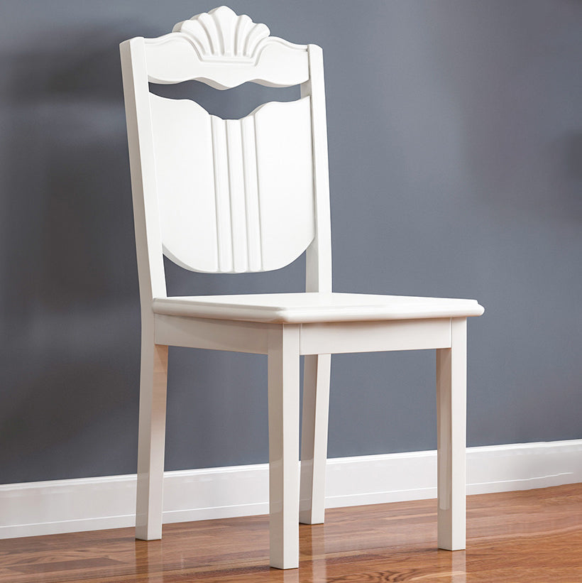 Victorian Style Marble Dining Set with White Fixed Table and 4 Legs Base for Home Use