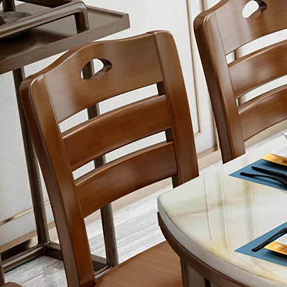 Modern Marble Rectangle Shape Dining Furniture 4 Wood Legs Table Formal for Dining Room Furniture