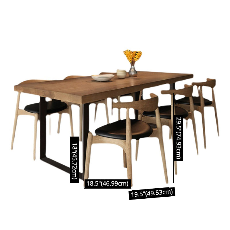 Rectangle Industrial Style DiningRoomTableSet Solid Wood Top DiningSet with 4 Legs Table