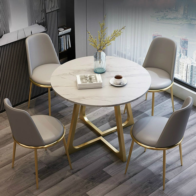 Meubles de salle à manger en pierre fritrée fixe avec des ensembles de table à manger de base de 4 jambes pour la maison