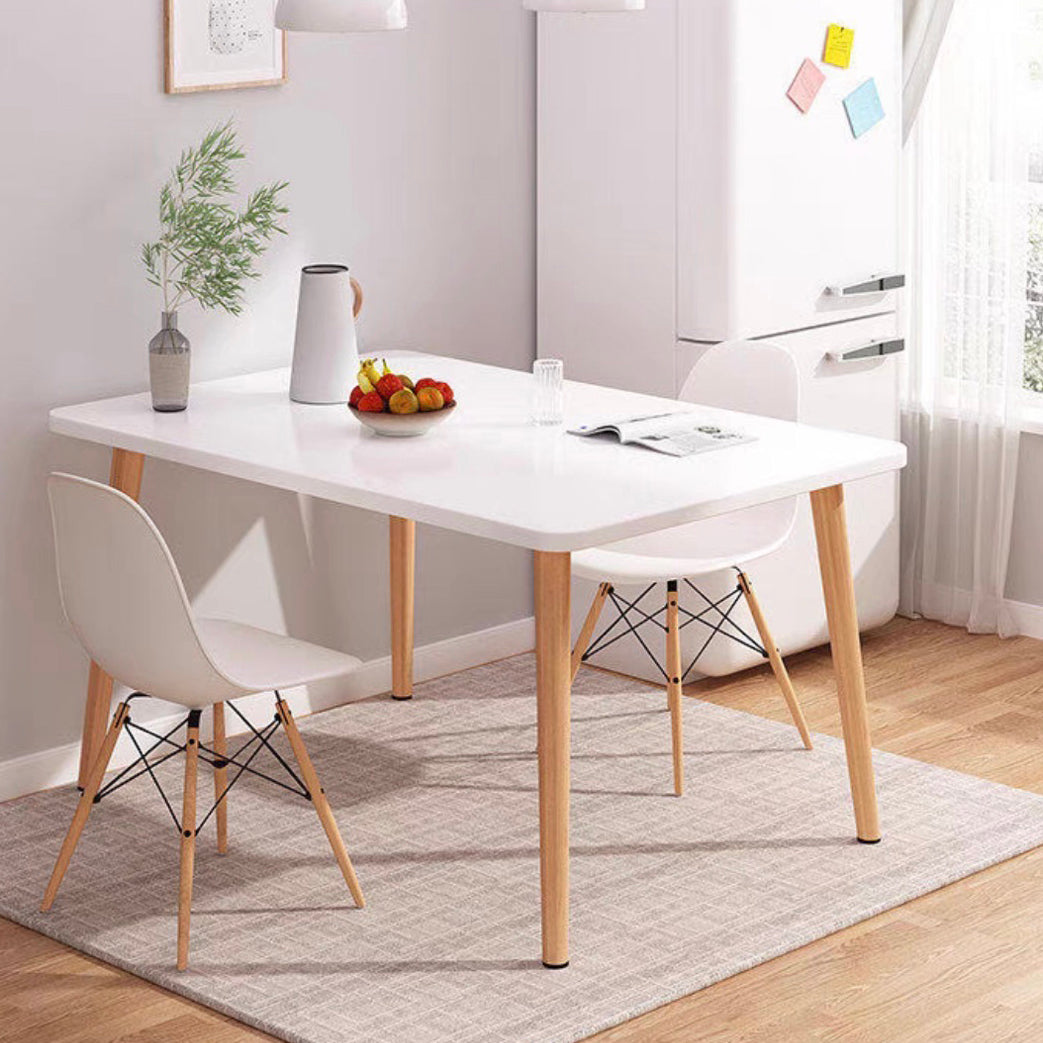 Standard Height Wood Top Dining Set with 4 Light Brown Wood Legs for Dining Furniture