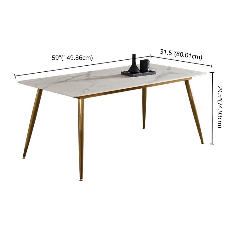 Modern Style Sintered Stone Dining Table with White Fixed Table for Home Use