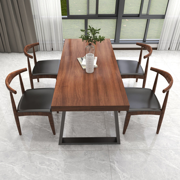 Industrial Solid Wood Top Dining Room Set with Rectangle Shape Dining Set for restaurant