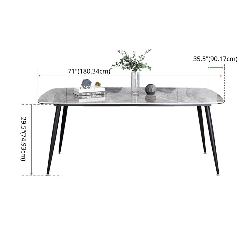 Modern Style Dining Room Set with Sintered Stone Dining Table and Upholstery Chairs