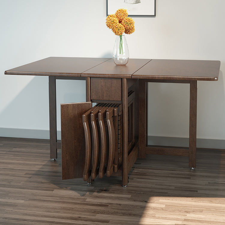 Standard Solid Wood Dining Set with Black Wood Space-Saving Design Legs for Dining Furniture