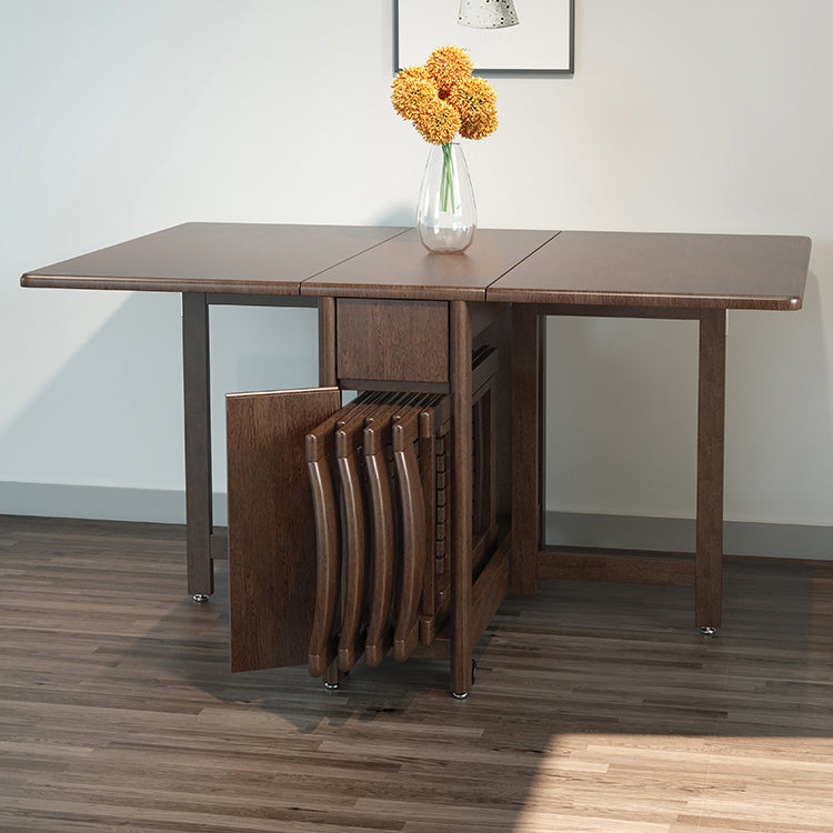 Standard Solid Wood Dining Set with Black Wood Space-Saving Design Legs for Dining Furniture