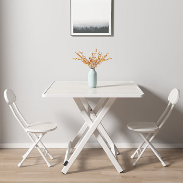 Modern Style Wood Top Dining Set with Square Shape Dinette Set with Double Pedestal Table