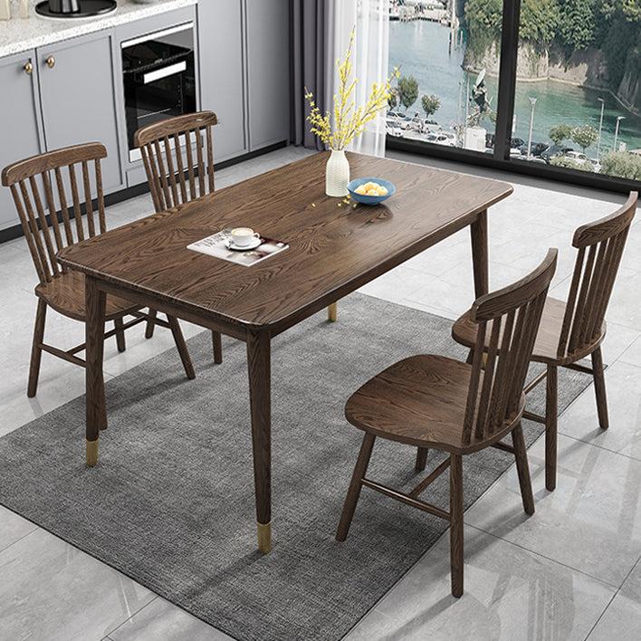 Traditional Solid Wood Dining Room Set with Rectangle Table Home Dining Table Furniture