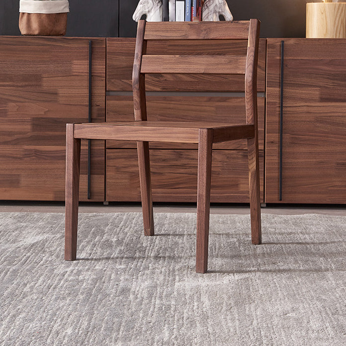 Juego de comedor de madera maciza de estilo tradicional con mesa de nogal y base de 4 patas