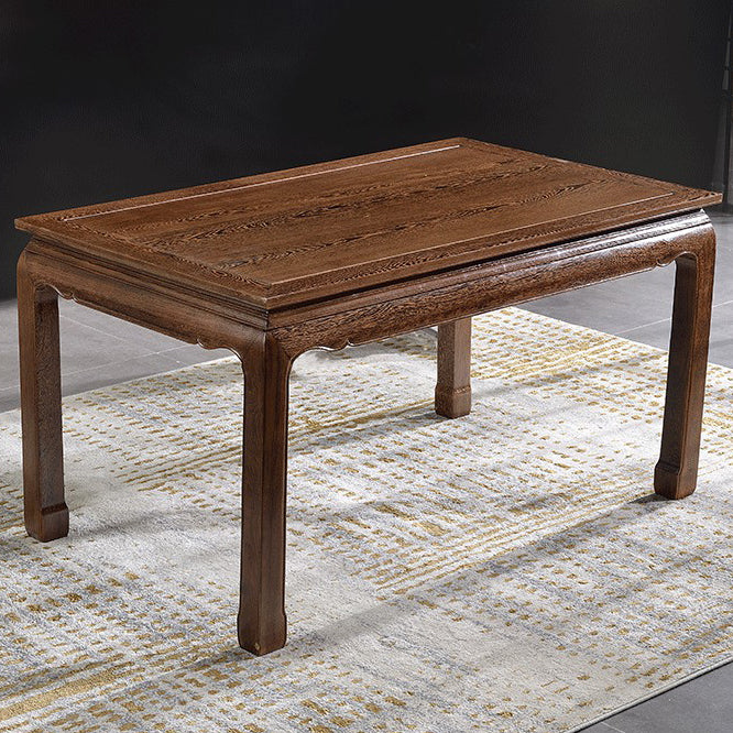 Traditional Style Solid Wood Dining Room Set with Fixed Rectangle Shape Table and 4 Legs Base