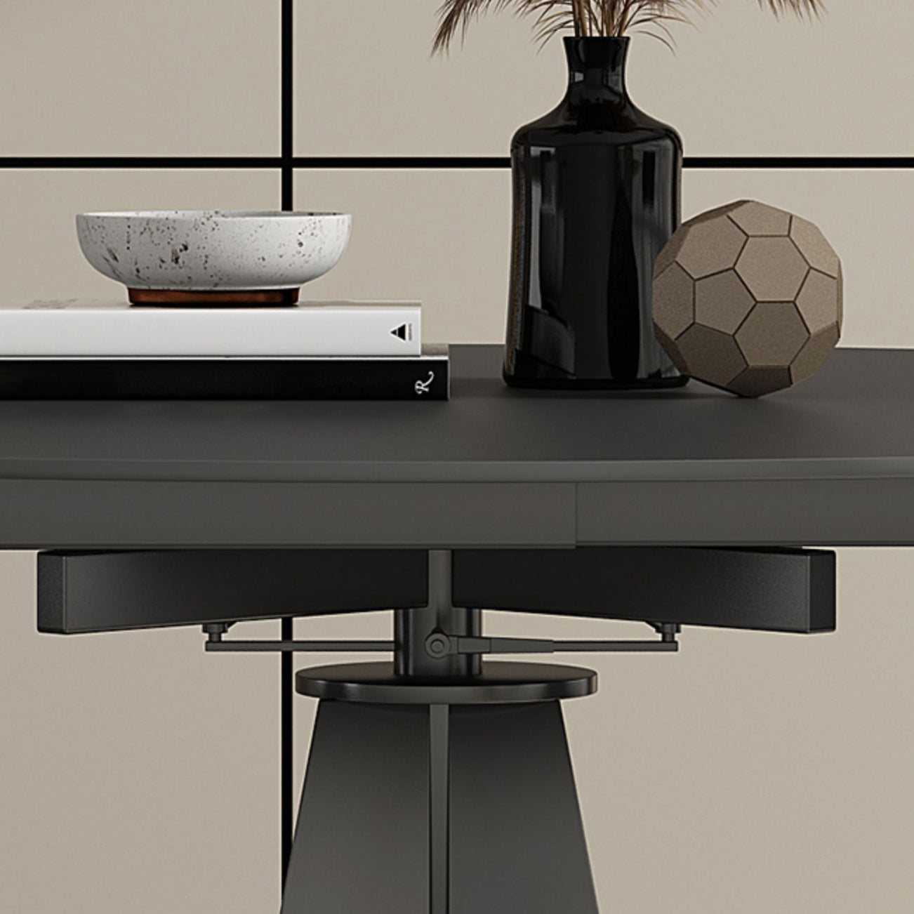 Juego de comedor contemporáneo plegable con muebles de mesa formal de piedra sinterizada